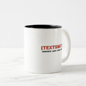 2 Couleurs Tasse de deux tons - logo [TEXTSMITH] (Devant droit)