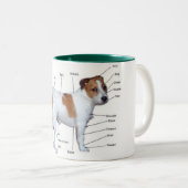 2 Couleurs Tasse de diagramme de Jack Russel (Devant droit)