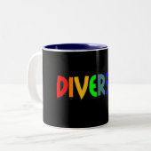 2 Couleurs Tasse de diversité (arc-en-ciel) - customisée (Devant gauche)