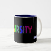 2 Couleurs Tasse de diversité (arc-en-ciel) - customisée (Devant droit)