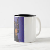 2 Couleurs Tasse de dobermann (Devant droit)