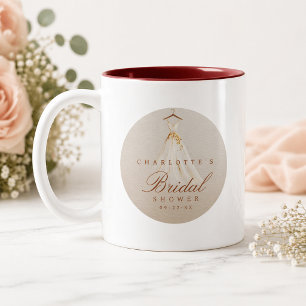 2 Couleurs Tasse de douche de mariée Elegant Fall avec graphi