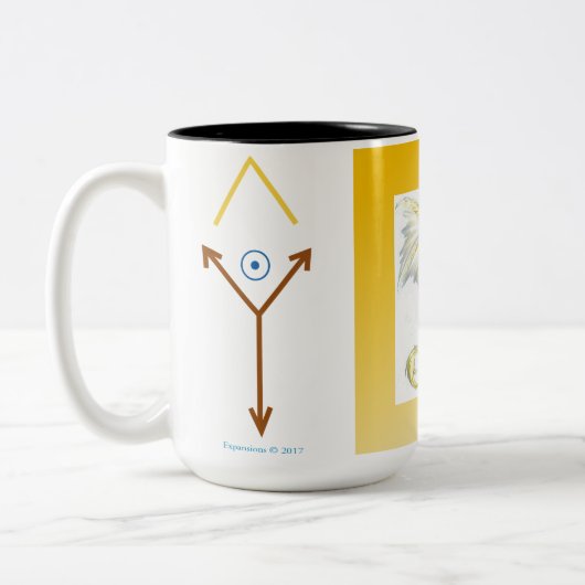 2 Couleurs Tasse de dragon à ailes par blanc (Gauche)