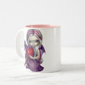 2 Couleurs Tasse "de dragon de Valentine" (Devant gauche)
