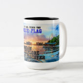2 Couleurs Tasse de drapeau bleu (Devant droit)