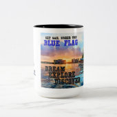 2 Couleurs Tasse de drapeau bleu (Centre)