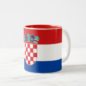 2 Couleurs Tasse de drapeau de la Croatie (Devant droit)