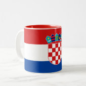 2 Couleurs Tasse de drapeau de la Croatie (Devant gauche)
