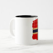 2 Couleurs Tasse de drapeau de la Norvège (Devant gauche)