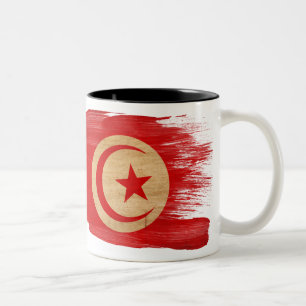 2 Couleurs Tasse de drapeau de la Tunisie