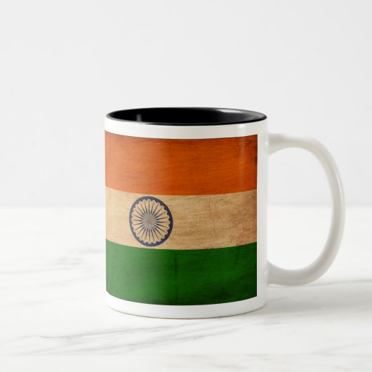 2 Couleurs Tasse de drapeau de l'Inde (Droit)
