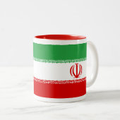 2 Couleurs Tasse de drapeau de l'Iran (Devant droit)