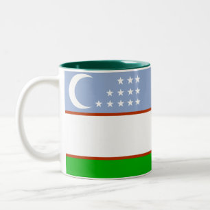 2 Couleurs Tasse de drapeau de l'Ouzbékistan