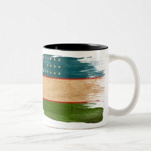 2 Couleurs Tasse de drapeau de l'Ouzbékistan