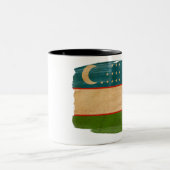 2 Couleurs Tasse de drapeau de l'Ouzbékistan (Centre)