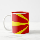 2 Couleurs Tasse de drapeau de Macédoine (Gauche)