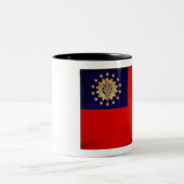 2 Couleurs Tasse de drapeau de Myanmar (Centre)