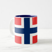 2 Couleurs Tasse de drapeau de Norweigan (Devant gauche)