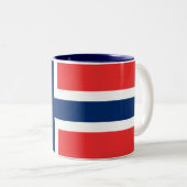 2 Couleurs Tasse de drapeau de Norweigan (Devant droit)