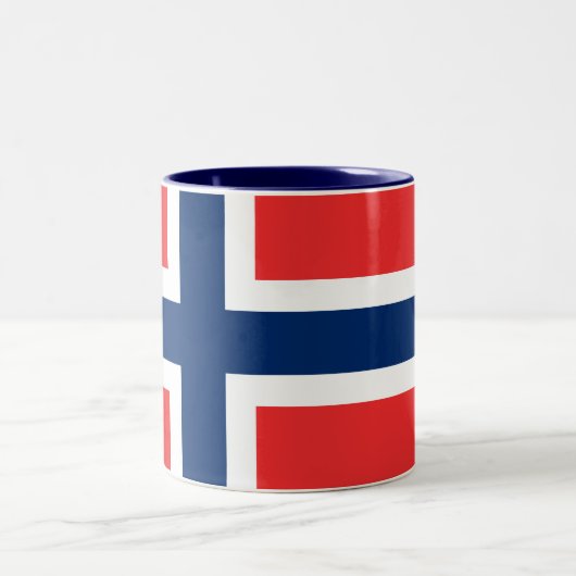 2 Couleurs Tasse de drapeau de Norweigan (Centre)