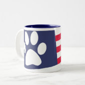 2 Couleurs Tasse de drapeau de patte des USA (Devant gauche)