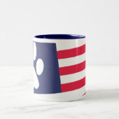 2 Couleurs Tasse de drapeau de patte des USA (Centre)
