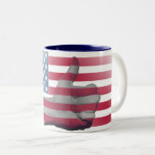 2 Couleurs Tasse de drapeau des Etats-Unis (Devant droit)