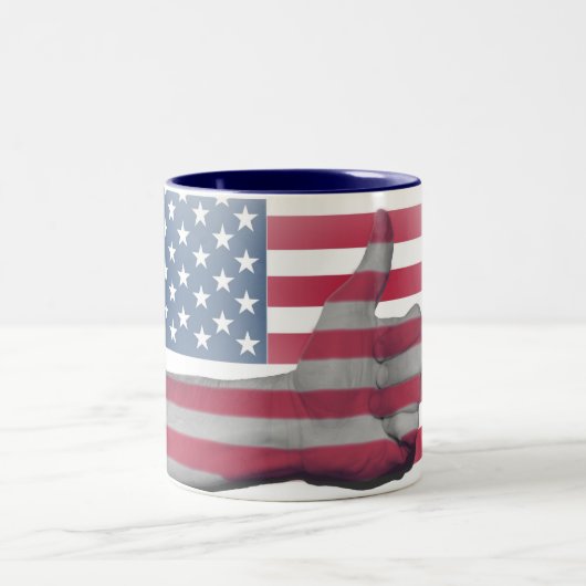 2 Couleurs Tasse de drapeau des Etats-Unis (Centre)