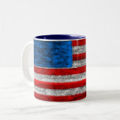2 Couleurs Tasse de DRAPEAU des USA, Amérique (Devant gauche)