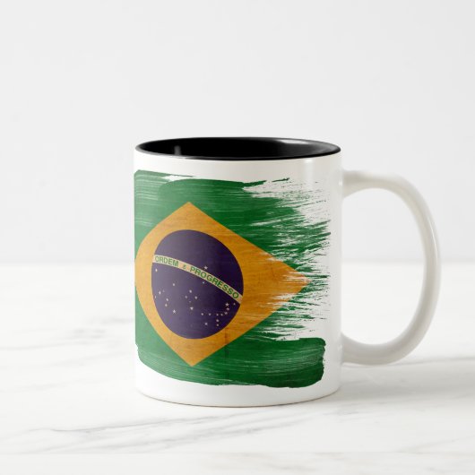 2 Couleurs Tasse de drapeau du Brésil (Droit)