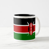 2 Couleurs Tasse de drapeau du Kenya (Devant droit)