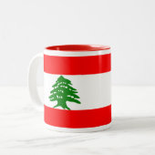2 Couleurs Tasse de drapeau du Liban (Devant gauche)
