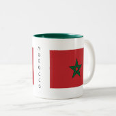 2 Couleurs Tasse de drapeau du Maroc (Devant droit)