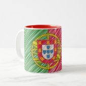 2 Couleurs Tasse de drapeau du Portugal (Devant gauche)