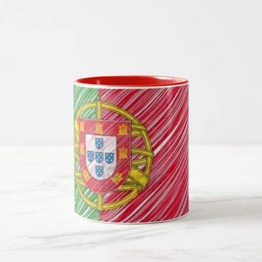 2 Couleurs Tasse de drapeau du Portugal (Centre)