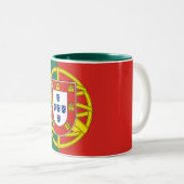 2 Couleurs Tasse de drapeau du Portugal (Devant droit)