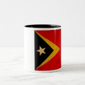 2 Couleurs Tasse de drapeau du Timor oriental (Centre)