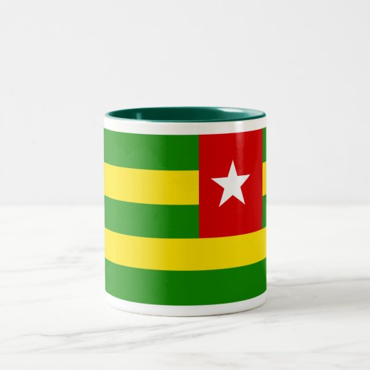 2 Couleurs Tasse de drapeau du Togo (Centre)