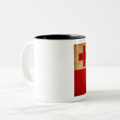 2 Couleurs Tasse de drapeau du Tonga (Devant gauche)
