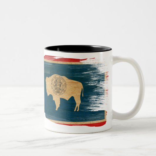 2 Couleurs Tasse de drapeau du Wyoming (Droit)