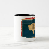 2 Couleurs Tasse de drapeau du Wyoming (Centre)