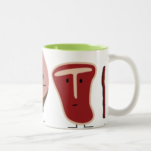 2 Couleurs Tasse de famille de viande