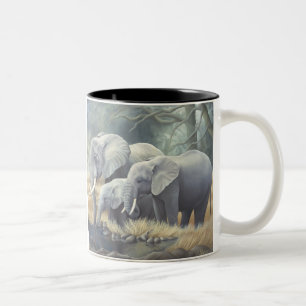 2 Couleurs Tasse "de famille d'éléphant"