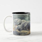 2 Couleurs Tasse "de famille d'éléphant" (Gauche)