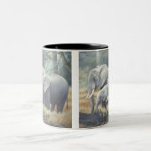 2 Couleurs Tasse "de famille d'éléphant" (Centre)