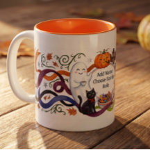 Tasse de famille drôle d'Halloween en art folklori