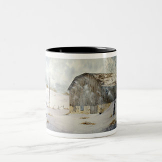 2 Couleurs Tasse de ferme d'hiver