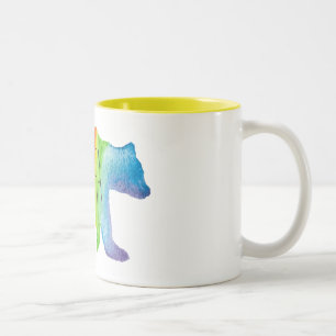 2 Couleurs Tasse de fierté de famille d'aquarelle d'ours de