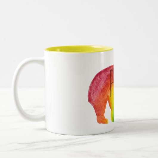 2 Couleurs Tasse de fierté de famille d'aquarelle d'ours de (Gauche)