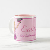 2 Couleurs Tasse de fille de cheveux roses et blonds de (Devant gauche)